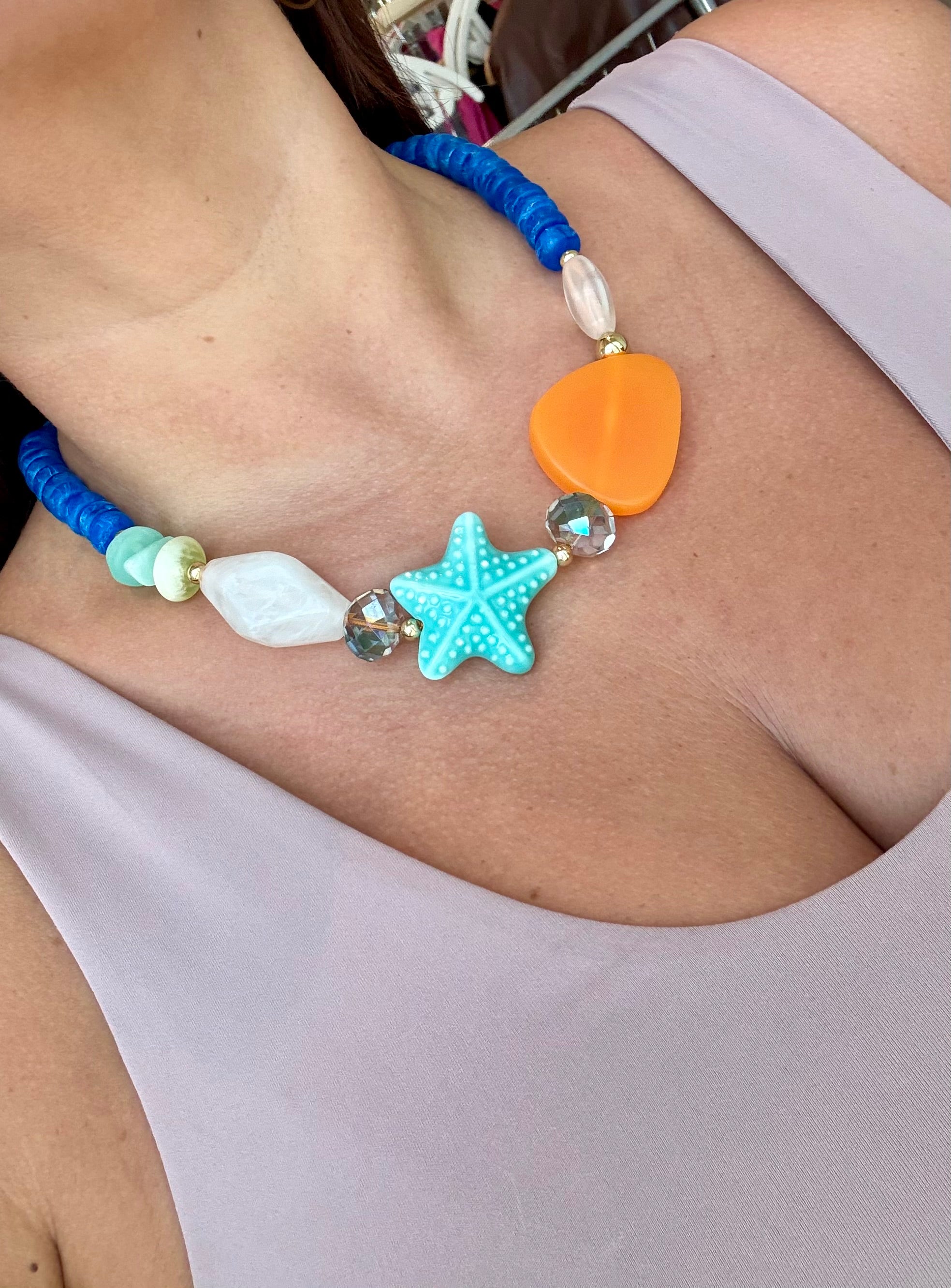 Resin Blue Necklace